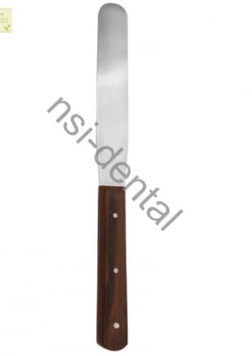 STRAIGHT SPATULA FOR MIXING PLASTER WITH WOODEN HANDLE